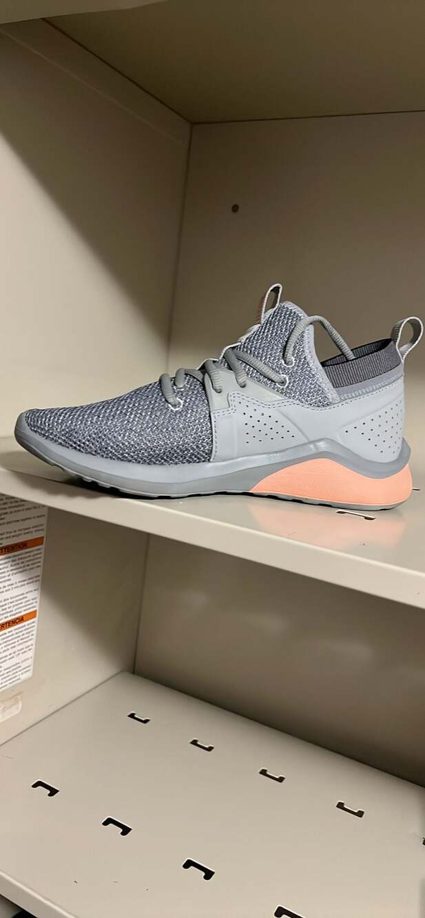 Puma Women's Cell Vive Mesh Running Shoes Grey Pink Logo